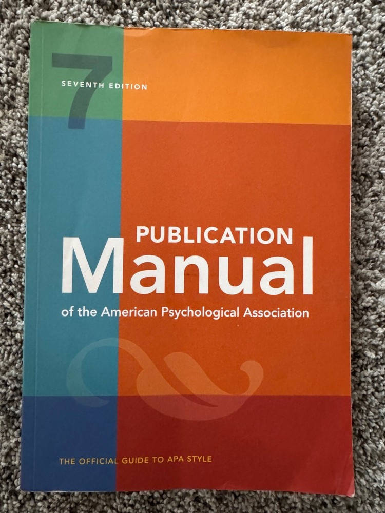 Publication Manual American Psychological Association 7th Edition Softcover APA