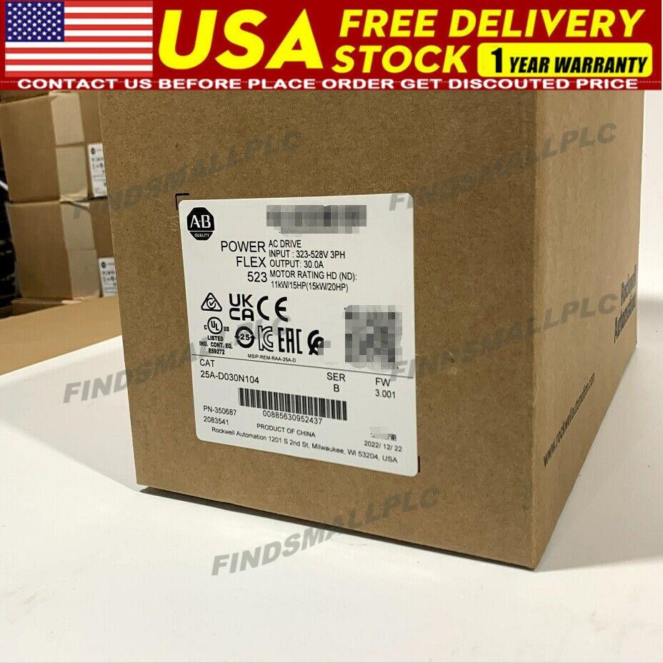 AB 25A-D030N104 PowerFlex 523 15kW (20Hp) AC Drive 25AD030N104 US Free Tax