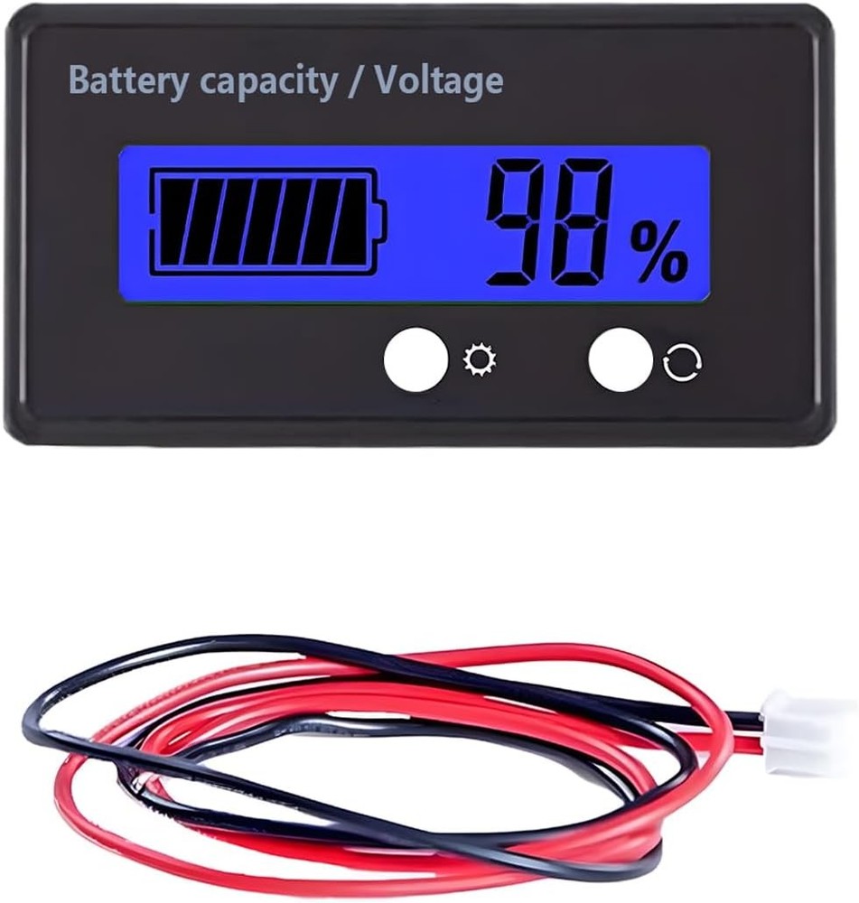 12V 24V 48V 60V 72V Golf Cart Battery Capacity Indicator with Alar Color: Blue