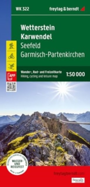 Wetterstein  Karwendel hiking cycling and leisure map 150000 by Freytag Berndt