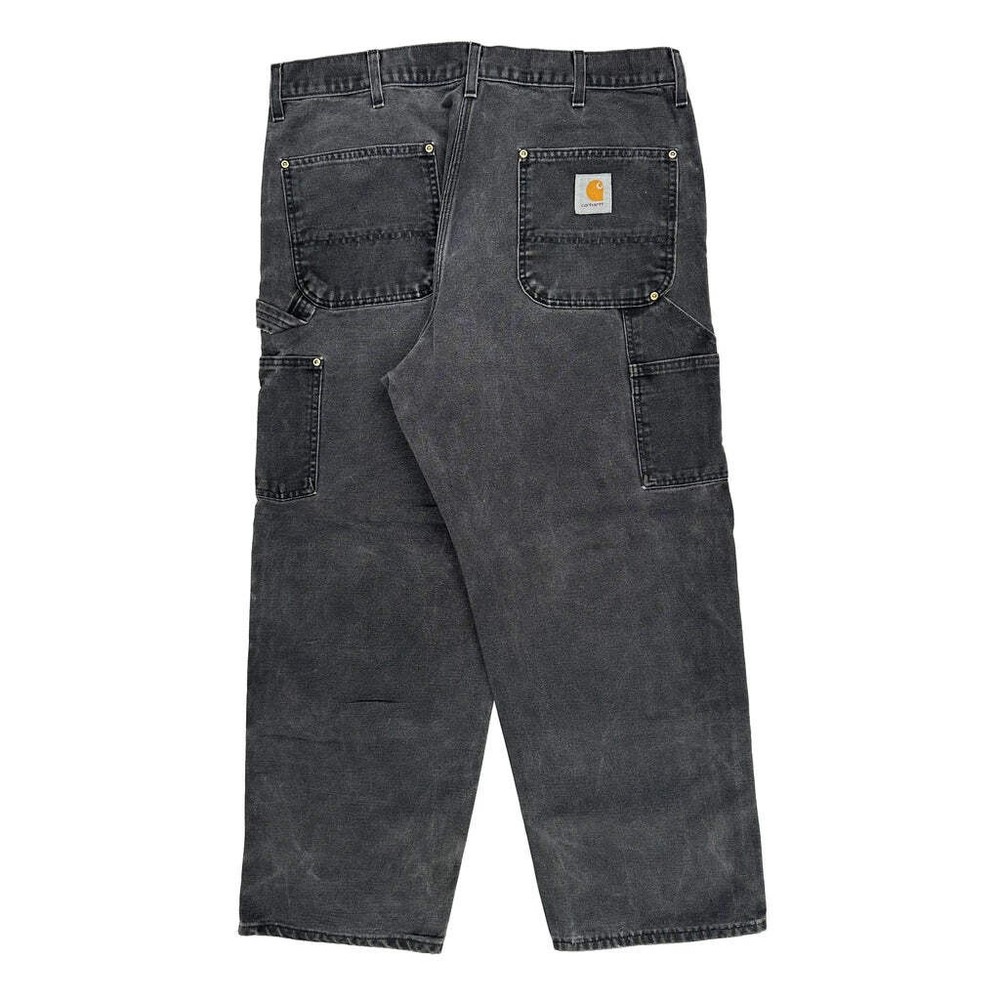 90S Made In USA Carhartt Double Knee Carpenter Pants - 35W 28L Gray Cotton