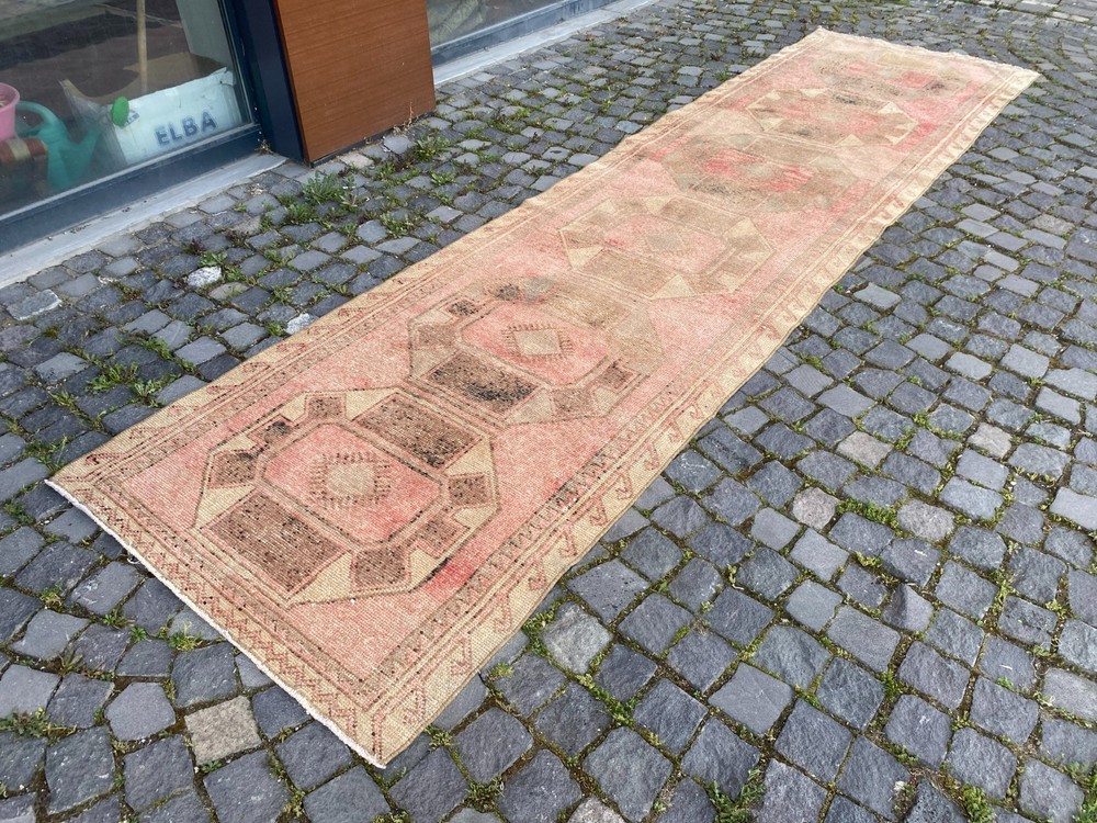 Carpet, Turkish rug, Vintage rug, Handmade rug, Runner, Wool | 3,4 x 13,3 ft