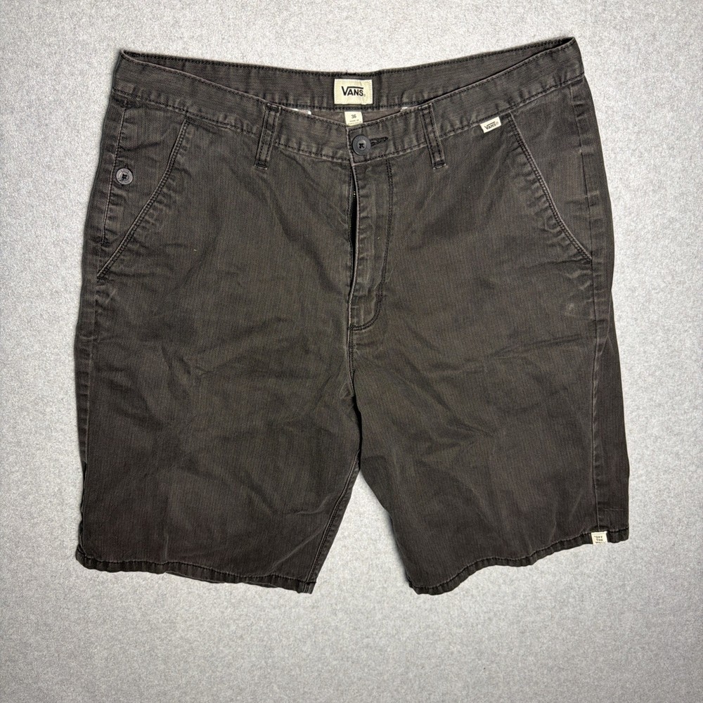 Vans Off The Wall Shorts Mens 36 Black 9in Inseam Faded Skate Casual