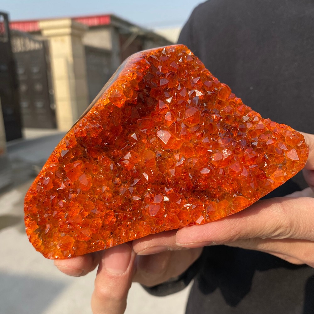 2.2LB Natural Citrine Geode Quartz Cluster Crystal Healing Cathedral Specimen