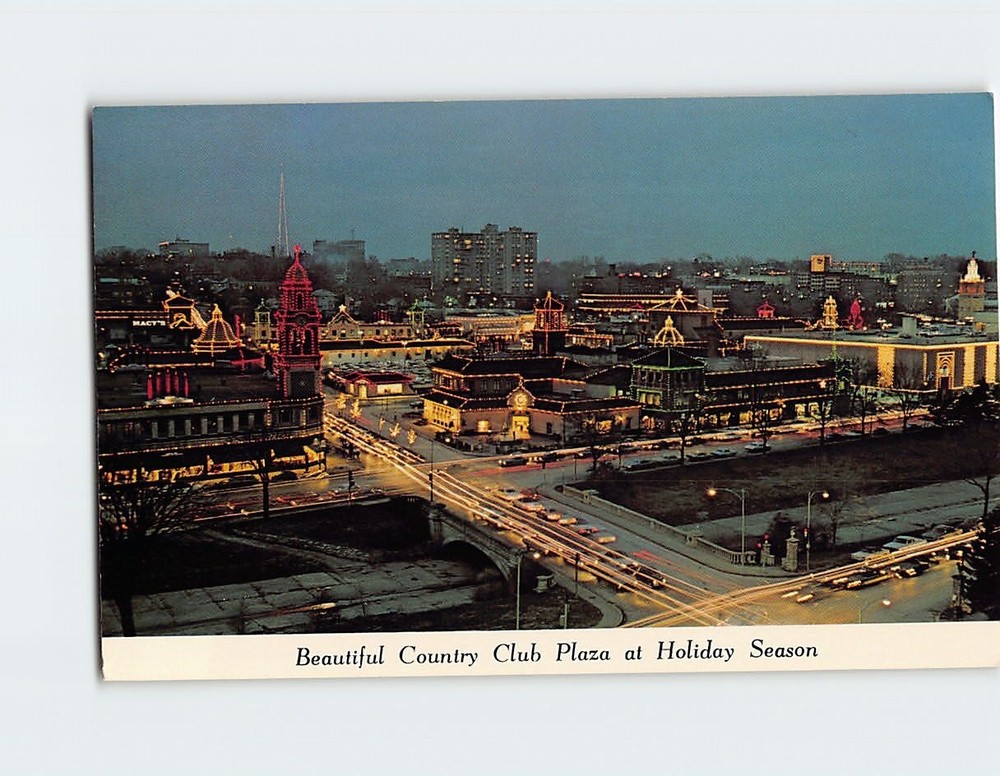 Postcard Beautiful Country Club Plaza at Holiday Season Kansas City Missouri USA