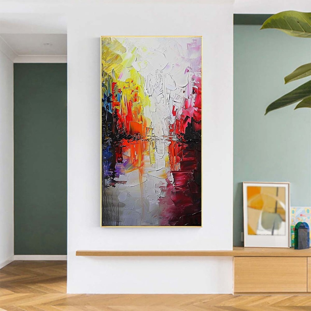 Handpainted Abstract scenery Oil Painting On Canvas Purple Wall Art Home Decor