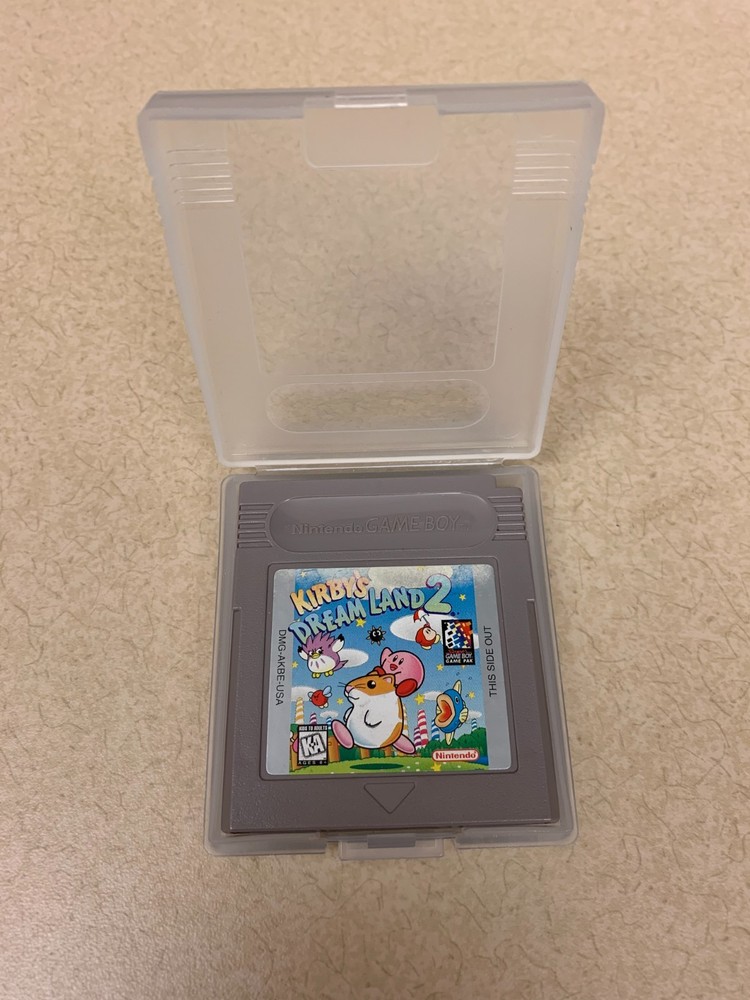 Kirby's Dream Land 2 Nintendo Game Boy Cartridge + Clear Case Tested & Working!
