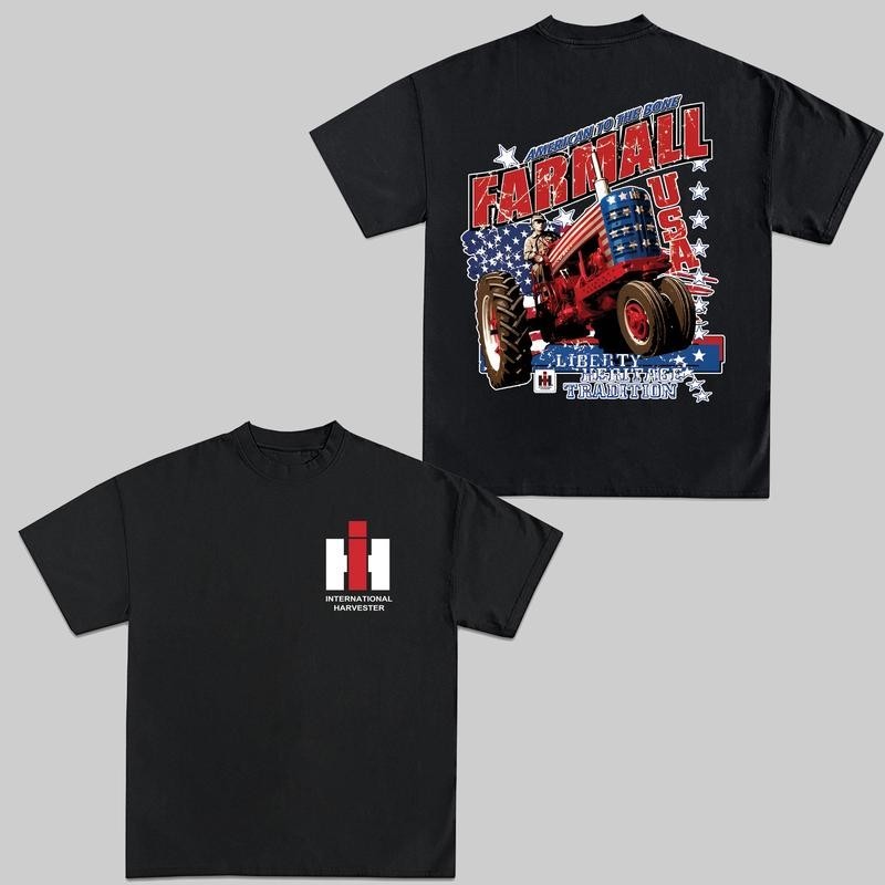 IH Farmall US Tractor T-Shirt US Farm Equipment Graphic Tees Shirt For Farmers