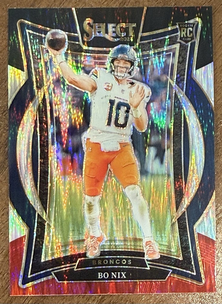 2024 Panini Select - Concourse Bo Nix #30 Black & Red Shock Prizm (RC)