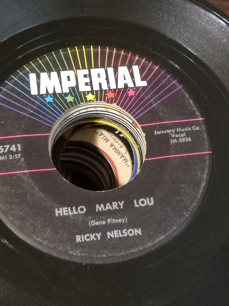 Ricky Nelson Hello Mary Lou/Travelin’ Man -45 Vinyl