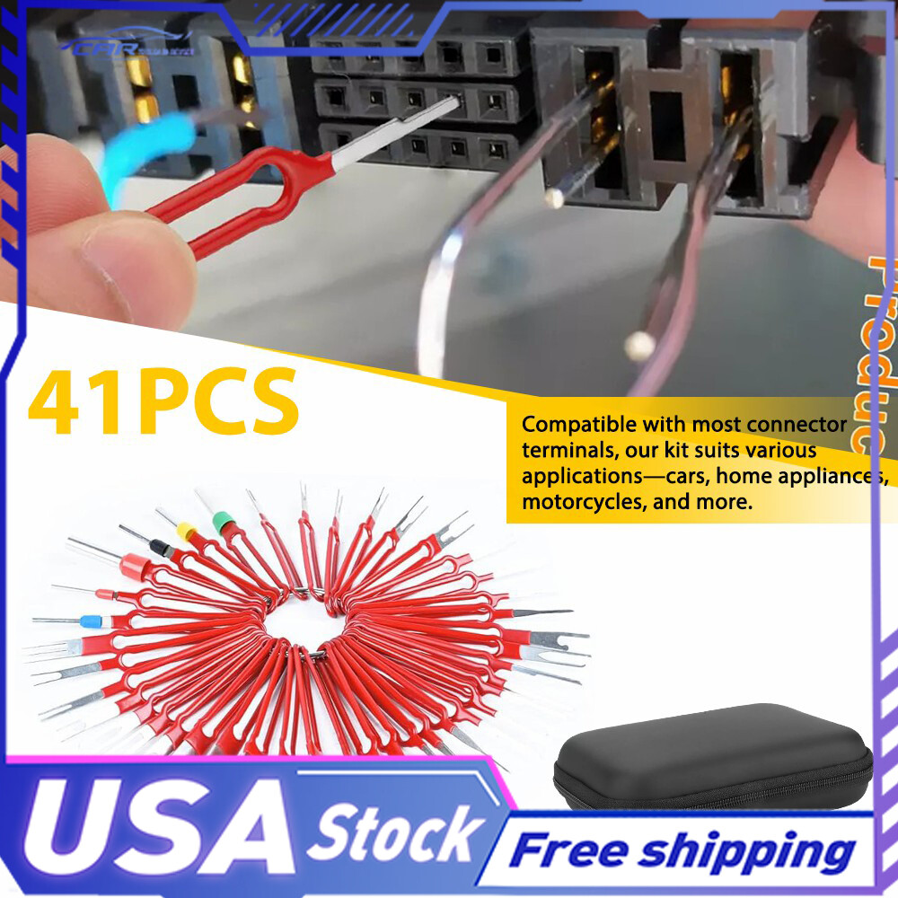 41PCS Terminal Removal Tool Car Ejector Pin Wire Kit Connector Puller Extractor