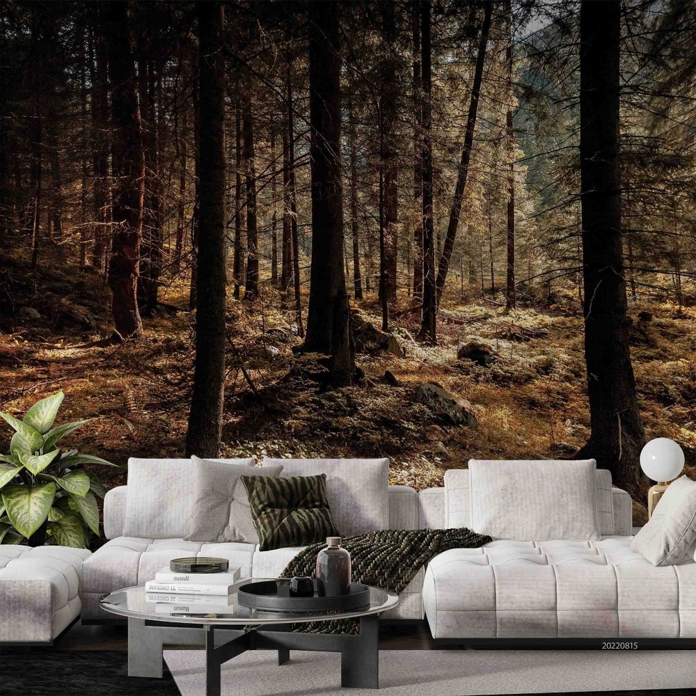 3D Autumn Forest Landscape Wall Murals Wallpaper Murals Wall Sticker