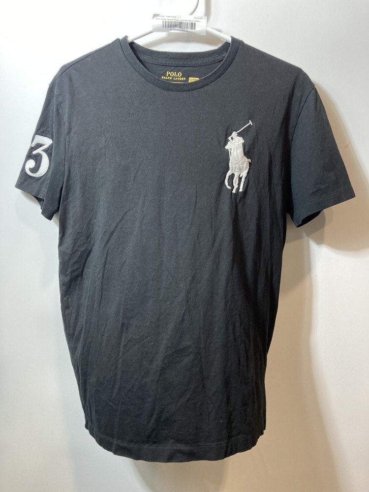 Polo Ralph Lauren Mens Black Cotton Pony Short Sleeve Crew Neck T-Shirt Size S