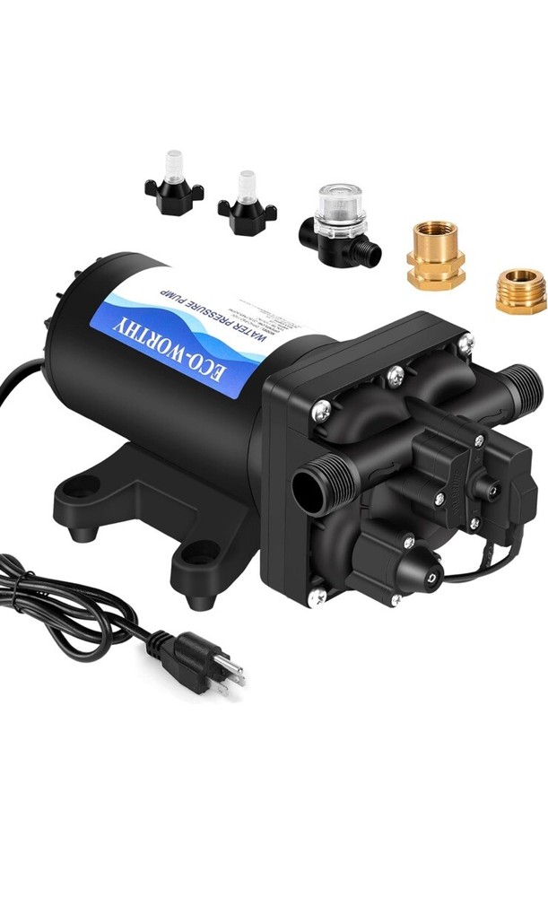 Up-grade 110V AC Fresh Transfer Diaphragm Water Pump On Demand 5.5GPM 70PSI H...-image