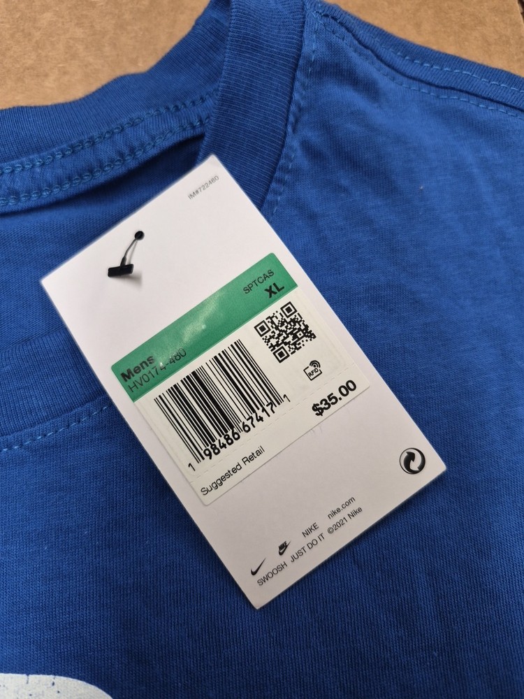 The Nike Tee Shirt Mens XL Blue Just Do It 1957 Crew Neck T HV0174-480 NWT