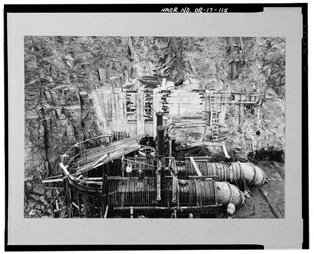 Photo:1931 Hoover Dam Construction Black Canyon Nevada Workers Equipment