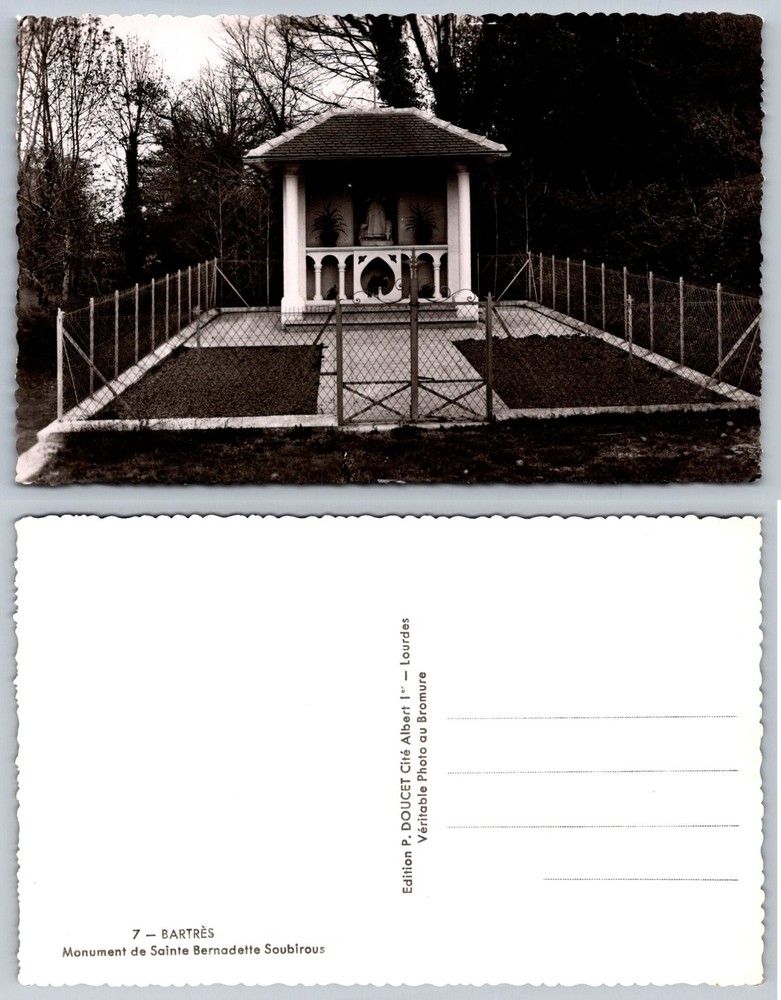 Bartrès Lourdes France Saint Bernadette Soubirous Monument RPPC Postcard