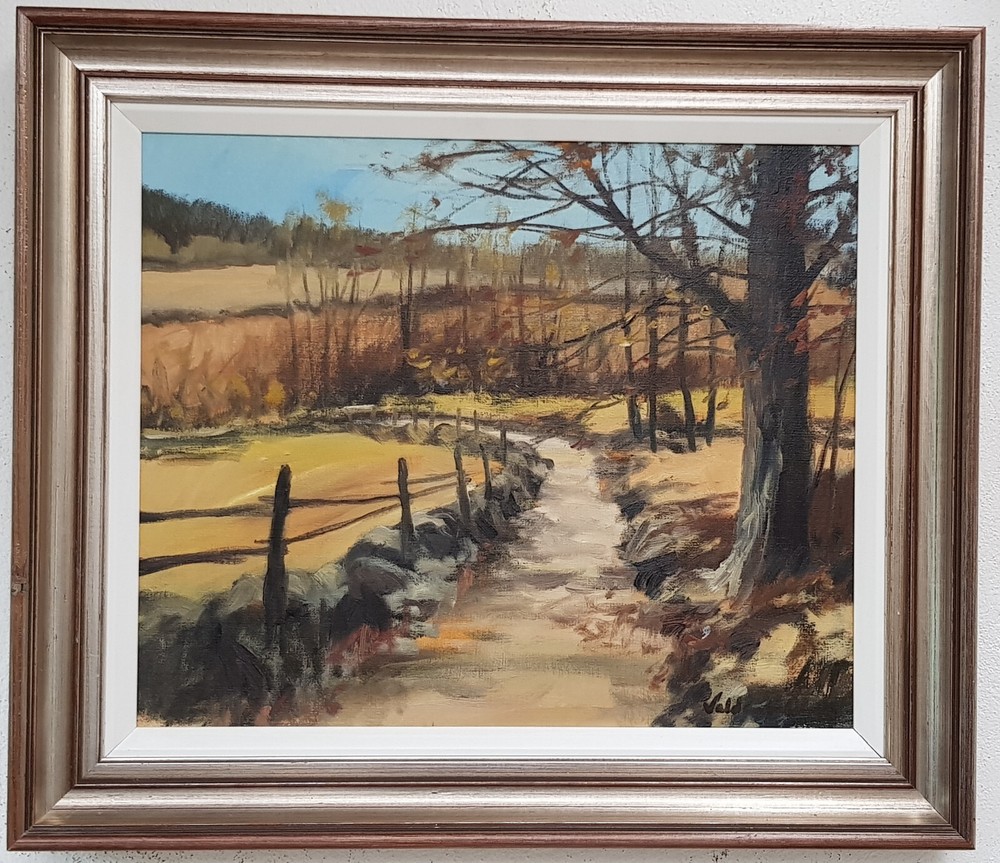 Oil painting artwork with frame picture painting oil painting forest nature