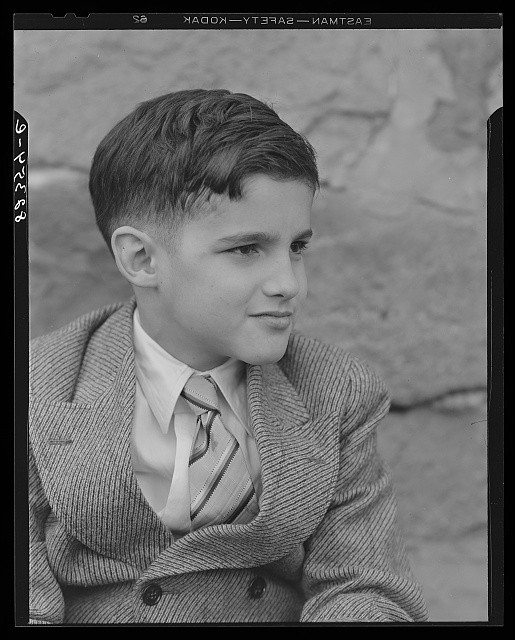 Photo:Boy Portrait 1935-1942 Suit Tie Studio Photograph
