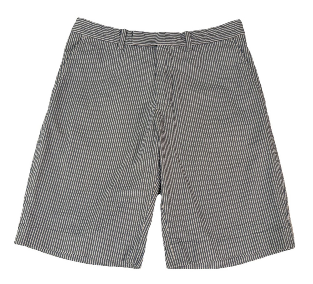 Vtg Polo Ralph Lauren Seersucker Bermuda Shorts Mens 32 x 11 Blue White Preppy