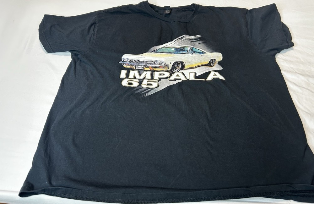 1965 Chevy Impala Lowrider Graphic T-Shirt Mens 2XL Gildan Softstyle Black