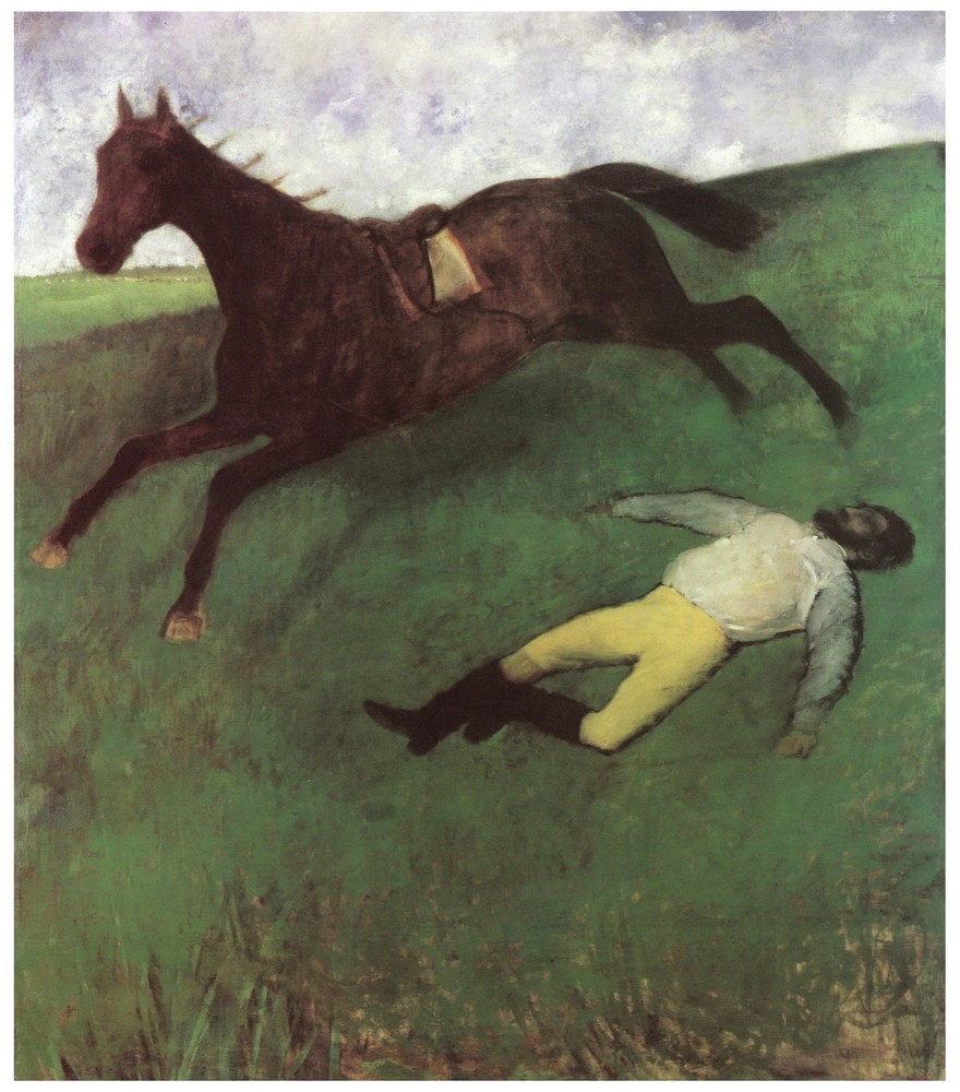 Decor Poster. Fine Graphic Design. Horse rider down. Home Shop Wall Art. 1912