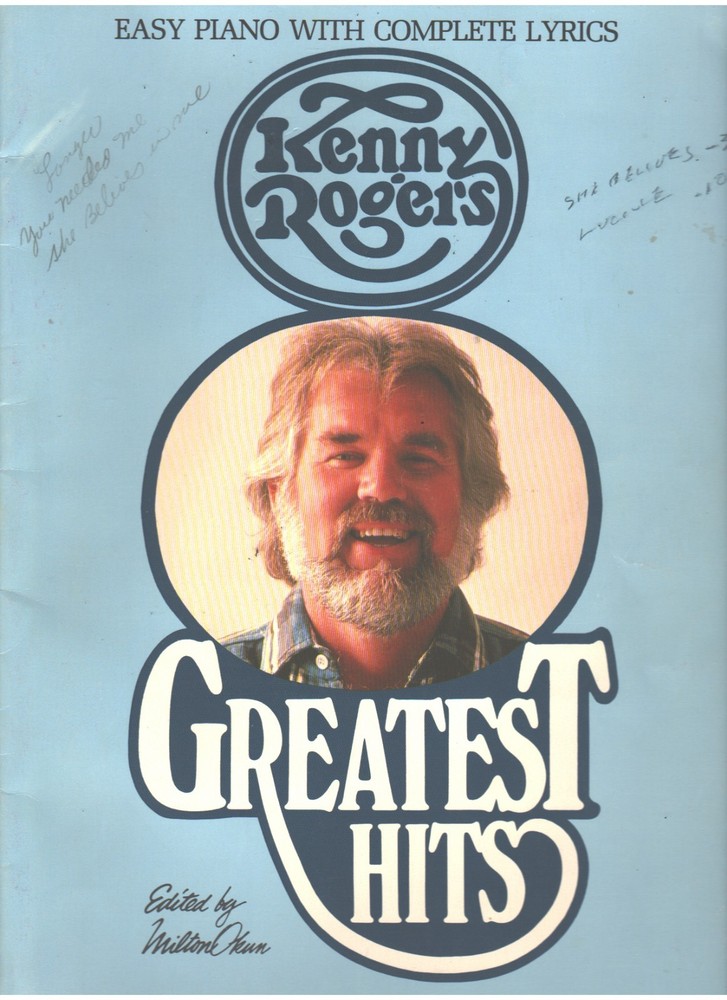 1980 Kenny Rogers Greatest Hits Ez Easy Piano Vocal Sheet Music Book