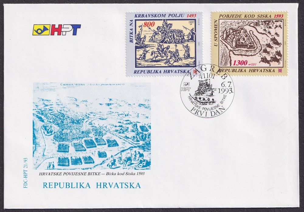 Croatia 1993-07-06, Historical Croatian Battles, FDC