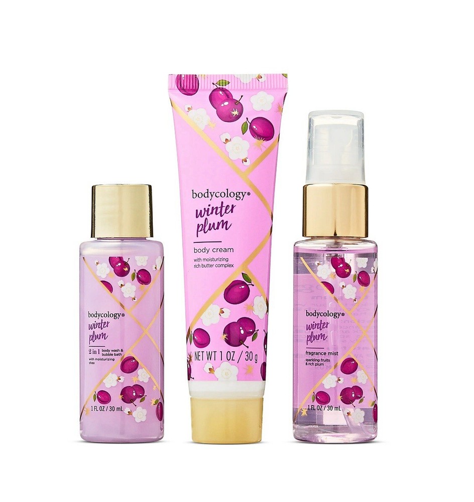 Bodycology Winter Plum Stocking Stuffer, 3 Pieces