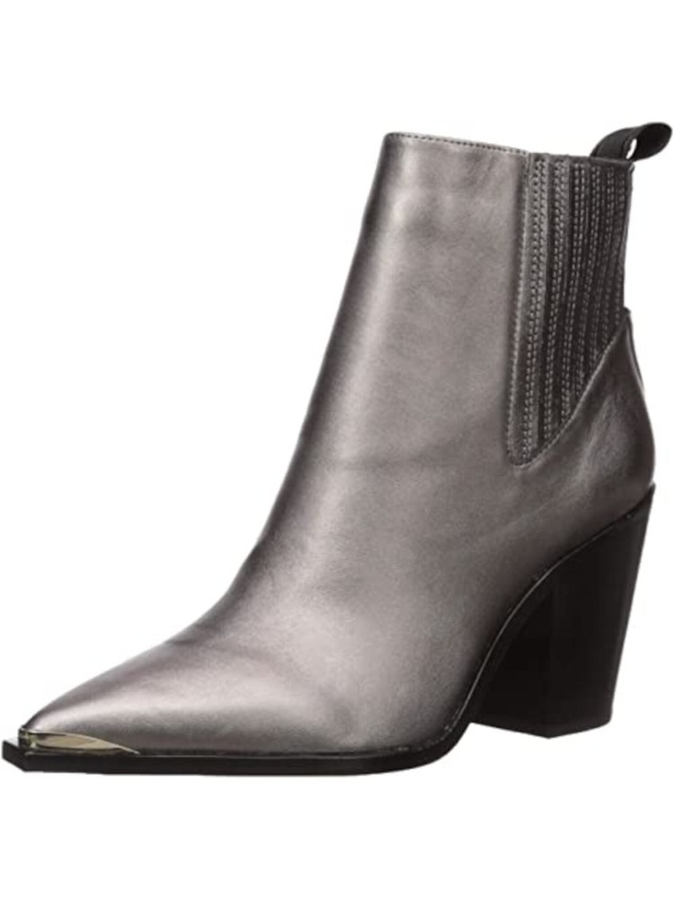 KENNETH COLE NEW YORK Womens Silver Chelsea Boot Back Western-West Booties 9.5 M