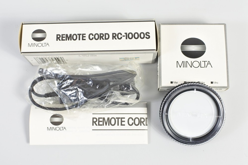 Minolta RC-1000s Remote Cord with Box & Manual + L37(UV) 55mm AC Filter Japan-image