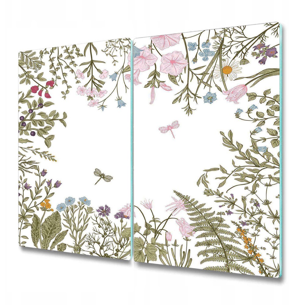 Glass Induction Ceramic Hob Cover Spring field flowers Colourful 2x30x52