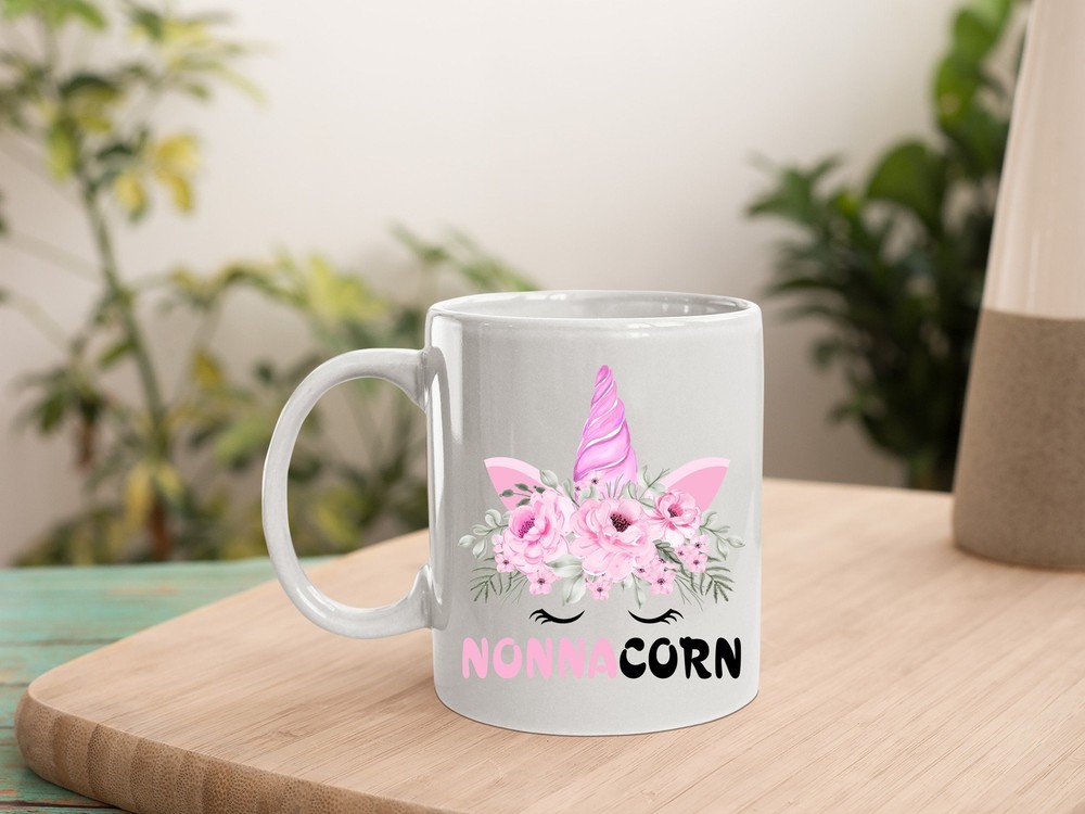 Nonnacorn Unicorn Mug Nonnacorn Floral Unicorn Mug Mother's Day Mug Mother's Day