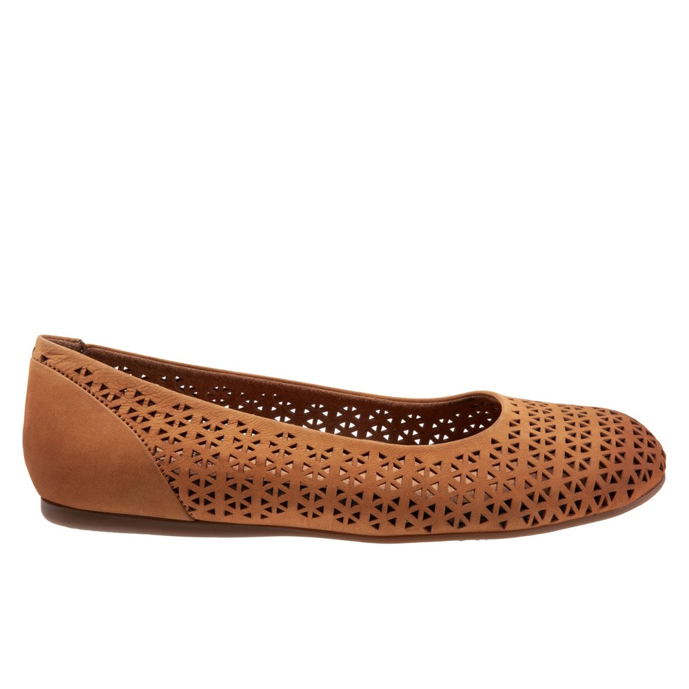 Softwalk Sonoma S1862-227 Womens Brown Leather Slip On Ballet Flats Shoes 5