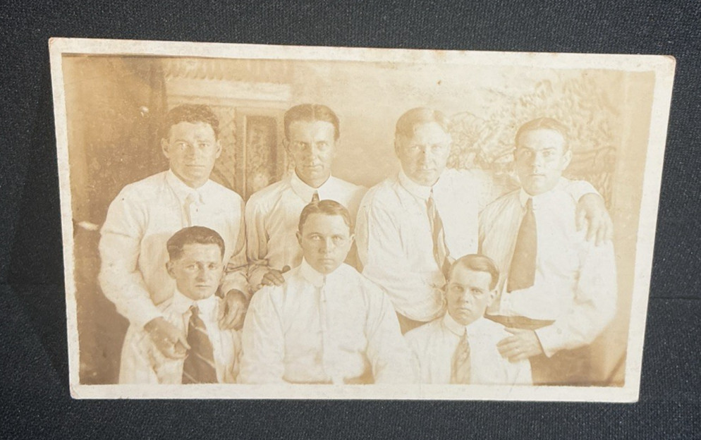 Vintage Postcard RPPC Gay Interest Handsome Men Posing Affectionate