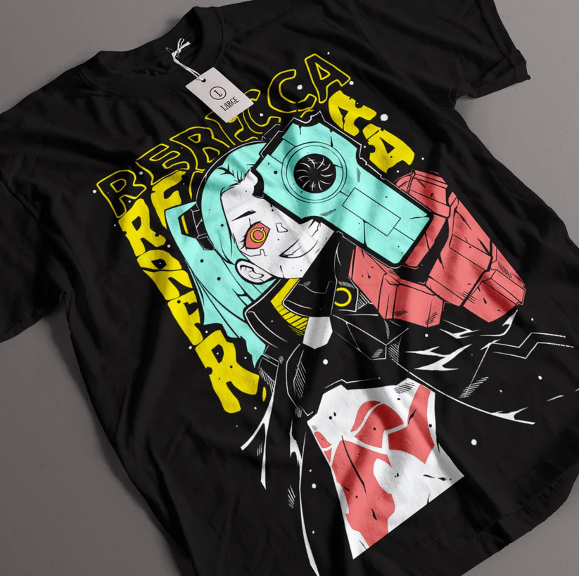 Anime Cyberpunk Rebecca Black T Shirt Size S - 5XL #1