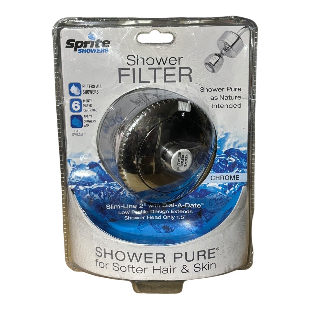 Sprite Showers Shower Filter Model SL2 Chrome Slim-Line Dial-A-Date New Sealed