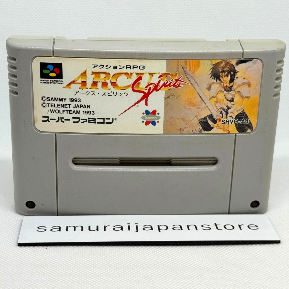 Arcus Spirits Super Famicom Japan Nintendo SNES Japanese Action Game Cartridge