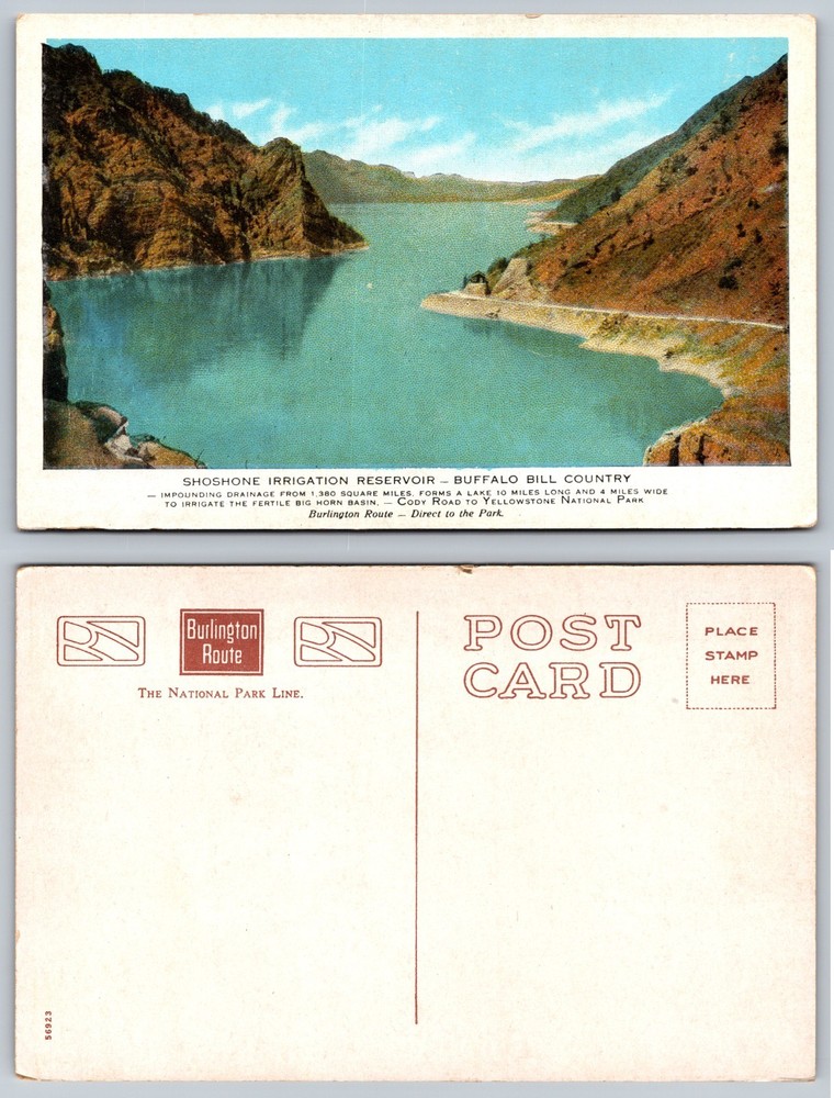 Shoshone Irrigation Reservoir Buffalo Bill Country Postcard