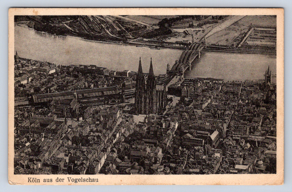 Vintage Postcard Köln aus der Vogelschau German