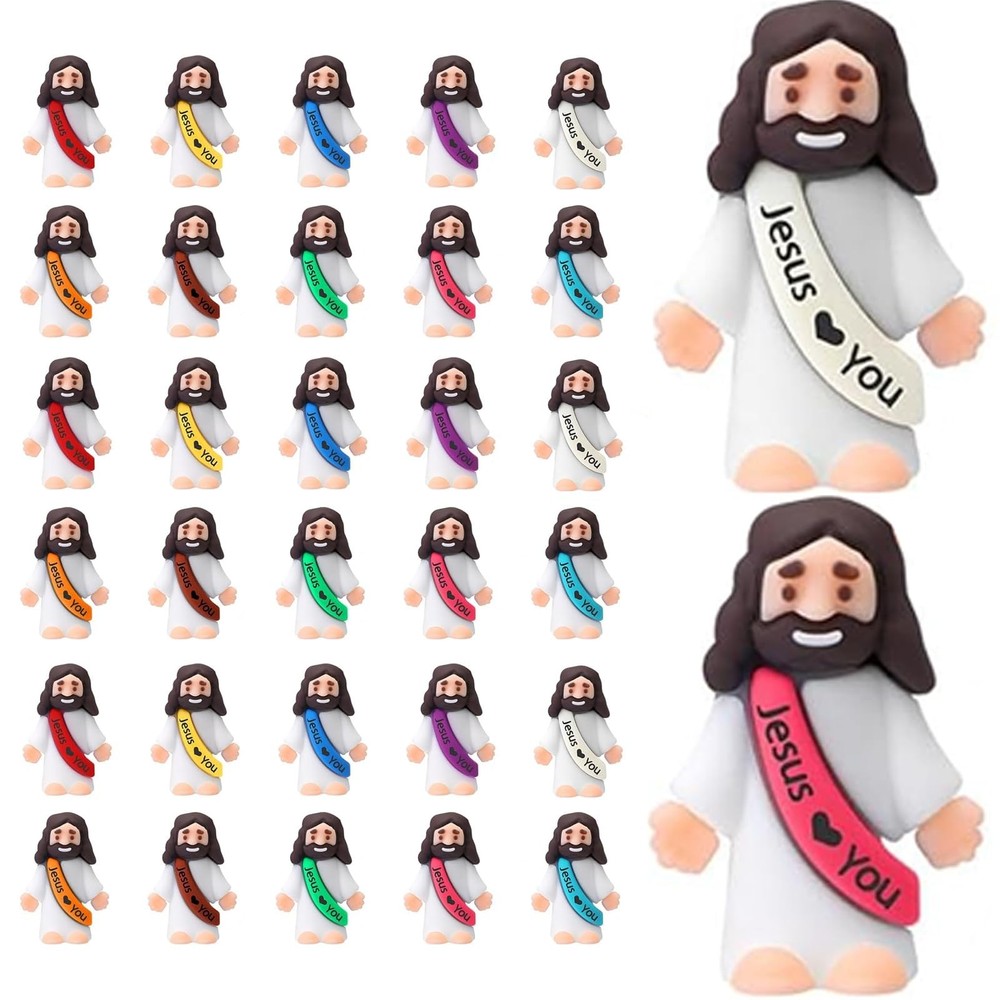 Little Jesus Figures, Mini Jesus Figurines in Bulk, Multicolor Tiny Jesus Fig...