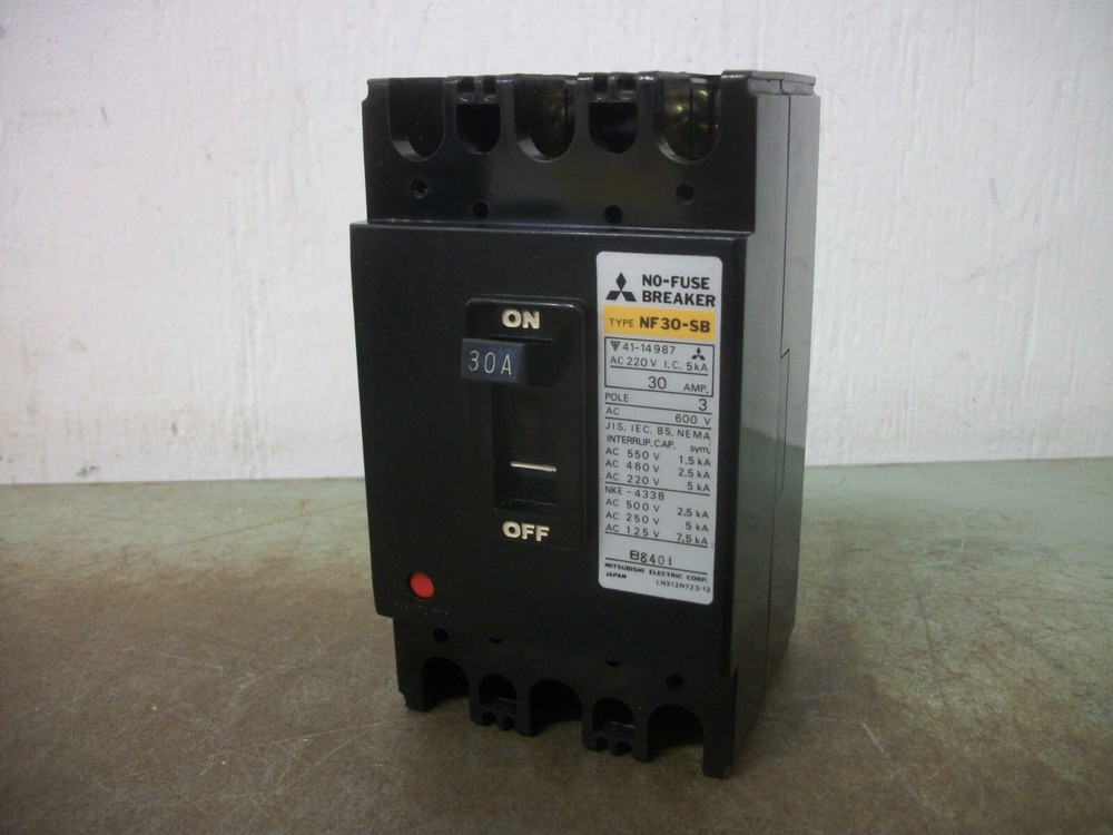 Mitsubishi No-Fuse Circuit Breaker Nf30-Sb-3P 30Amp 600Volt 3Pole