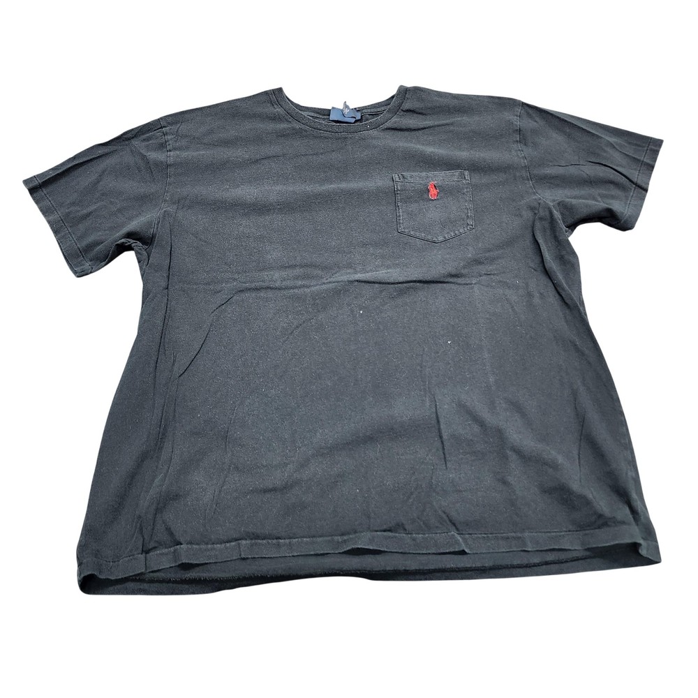 Polo Ralph Lauren Shirt Mens XL Black Pocket Tee Red Pony Logo Crew Neck T-Shirt