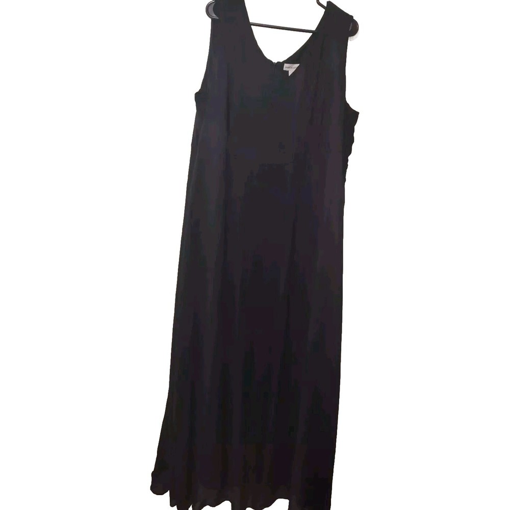 Jessica London Women's Sleeveless Black Semi Sheer Lined Plus Size 22 Maxi Dress