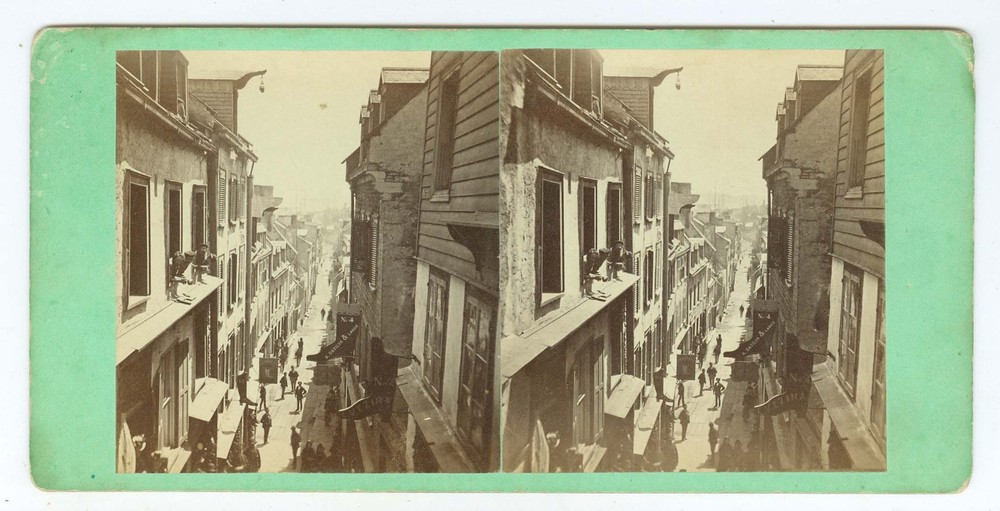 G2637~ CANADA – Quebec Champlain Street 1870s Stereoview – Vallee