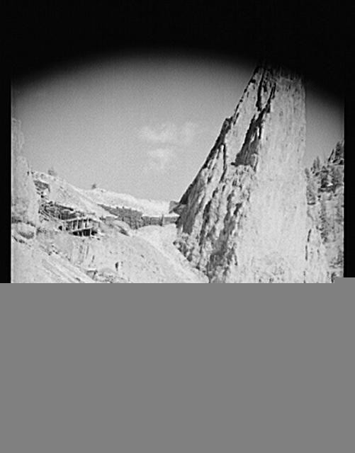 Photo:Rocky Mountain Snowy Cliffs 1900s Mountain Landscape Print