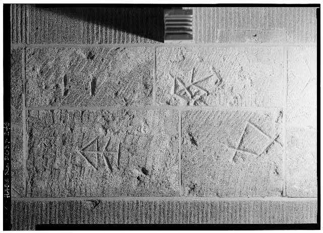 Washington DC White House Mason's Marks East Wall 1900s Historic Photo