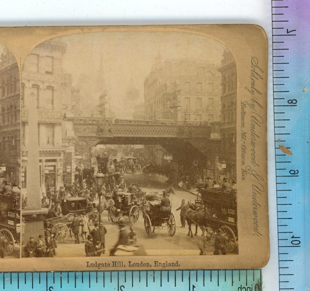 Ludgate Hill London England Underwood Stereoview