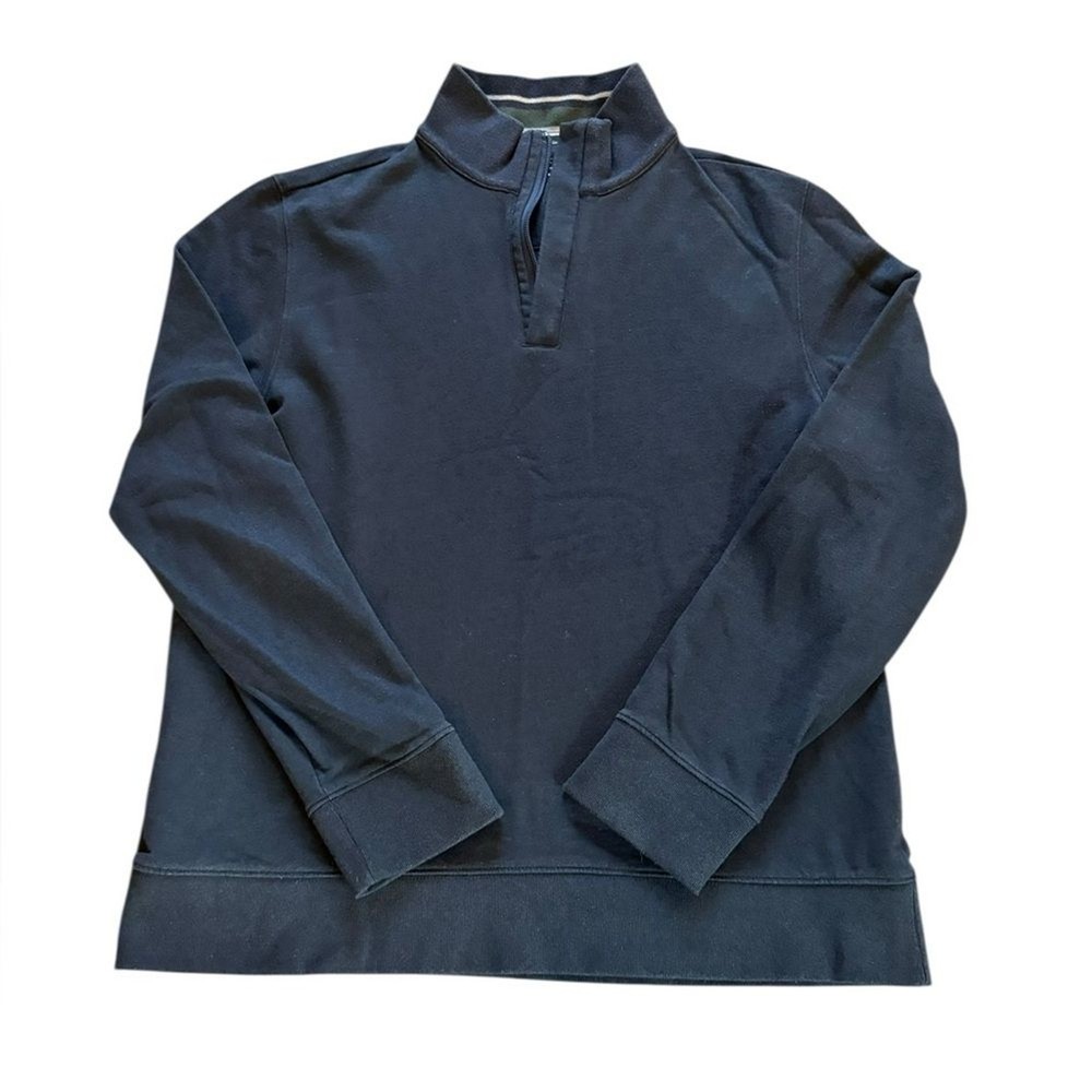 UNTUCKit Mens Quarter Zip Sweater Size Large Corral Pullover Navy Blue
