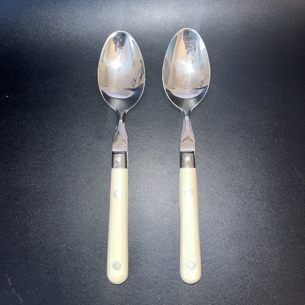 WF Mardi Gras Stainless White Ivory Plastic Handle Washington Forge 2 Tablespoon